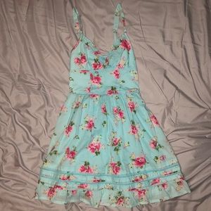 Gilly Hicks Turquoise Floral Dress, Size XS